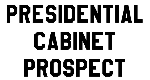 Bold block text that says Presidential Cabinet Prospect